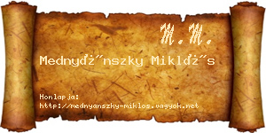 Mednyánszky Miklós névjegykártya